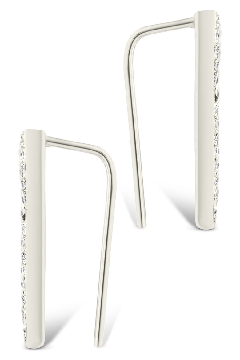 Janine Cubic Zirconia Geometric Threader Earrings, Alternate, color, SILVER