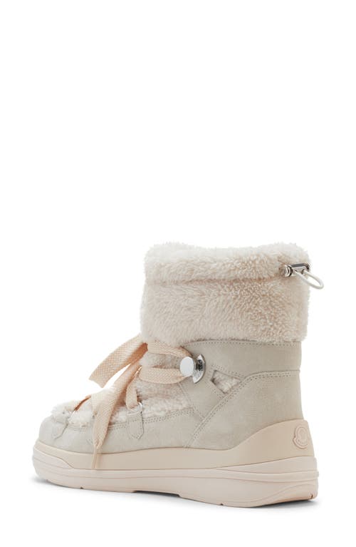 Moncler Insolux Suede Snow Boots In Silk White