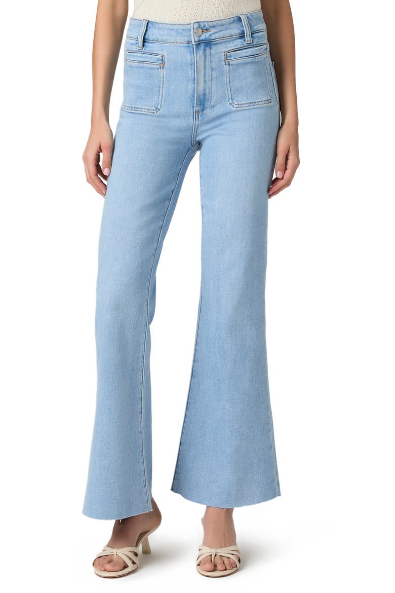 Marlow Raw Hem High Waist Skimmer Flare Jeans, Main, color, JAUNT