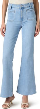 PAIGE Marlow Raw Hem High Waist Skimmer Flare Jeans