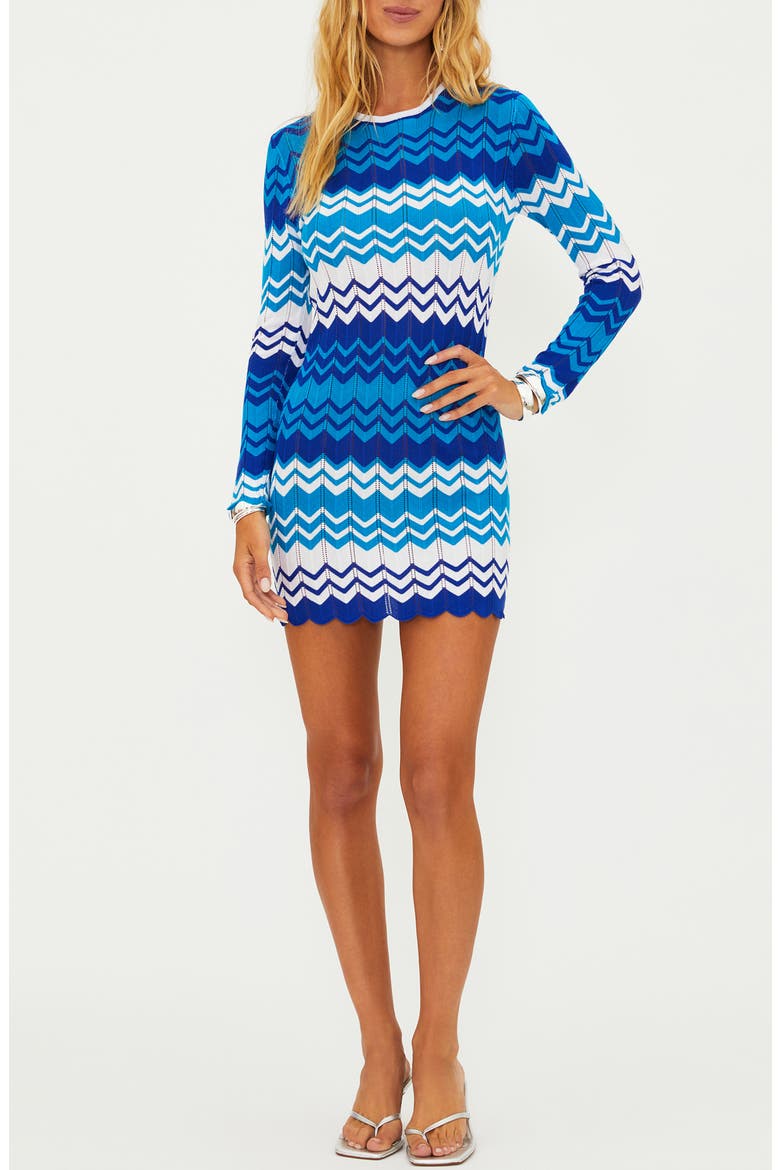 Shea Long Sleeve Cover-Up Dress, Main, color, ANTIBES CHEVRON