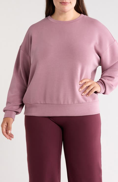 Soft Luxe Boxy Knit Crew Sweatshirt