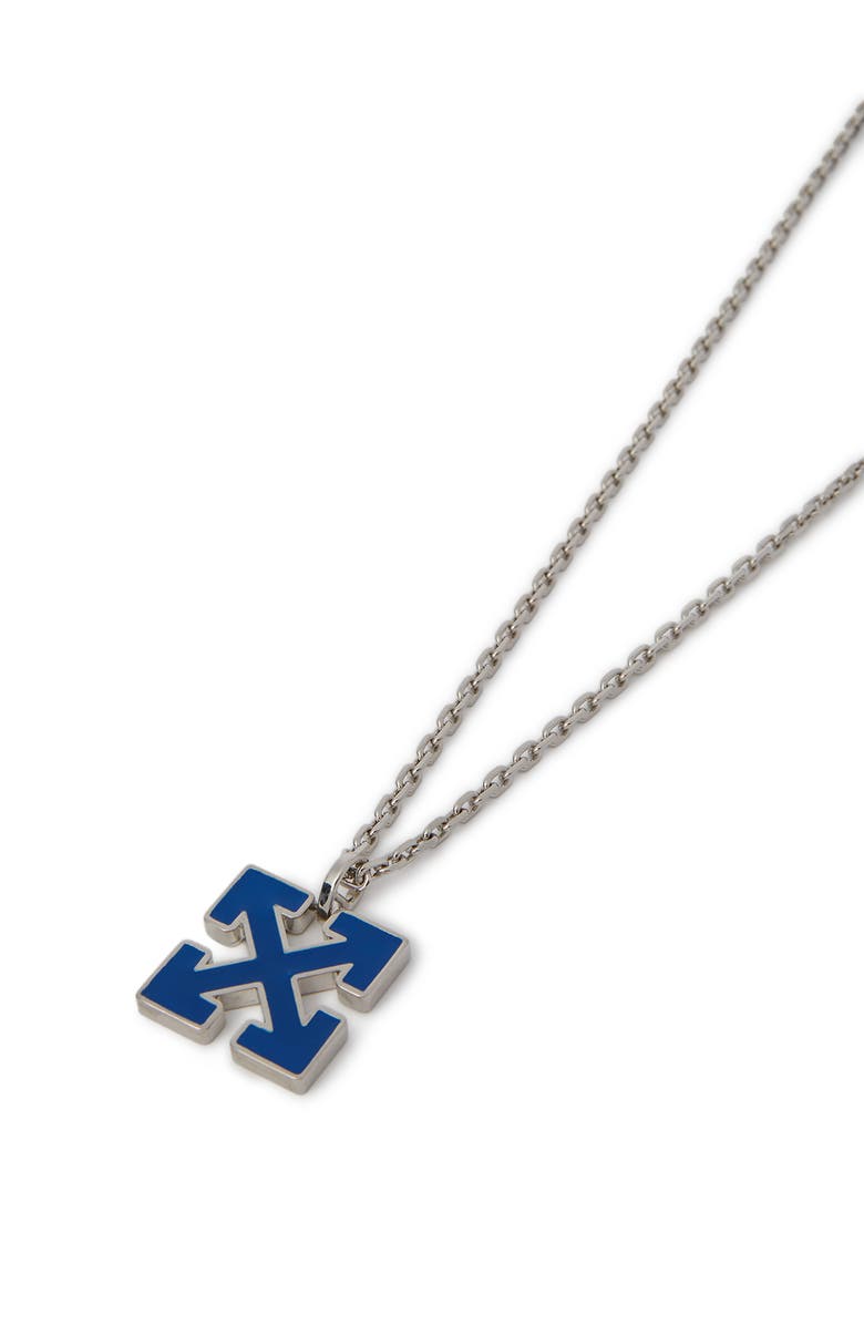 OFF WHITE Men's Blue Enamel Arrow Necklace, Alternate, color, 