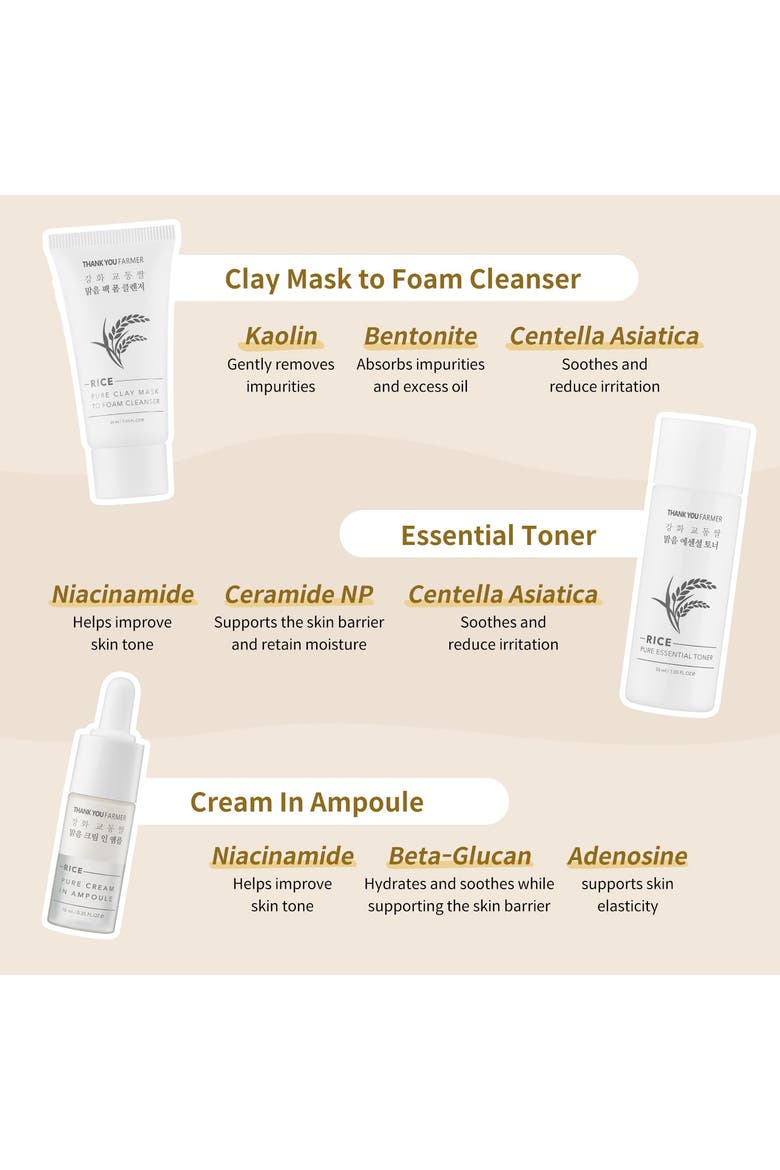 Rice Pure Glow Travel Kit, Alternate, color, White