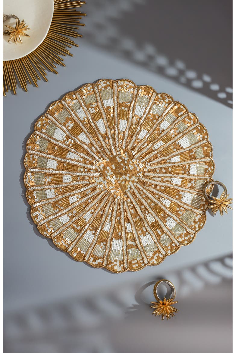 The Gilded Imperial Beaded Charger, Alternate, color, GOLD