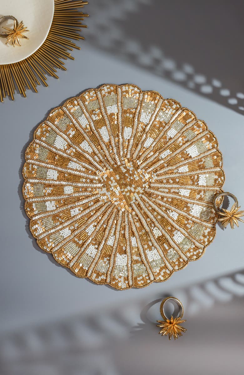 Tiramisu The Gilded Imperial Beaded Charger, Alternate, color, Gold