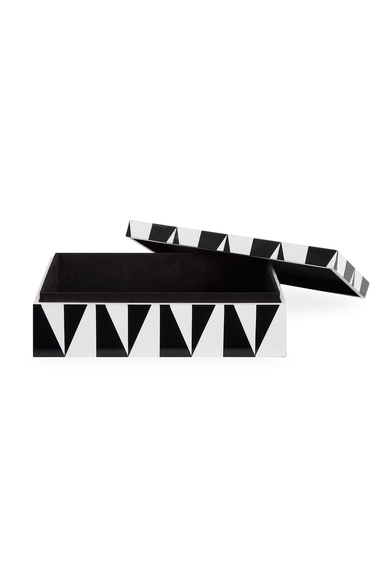 Op Art Lacquer Box, Alternate, color, Black / White Geometric