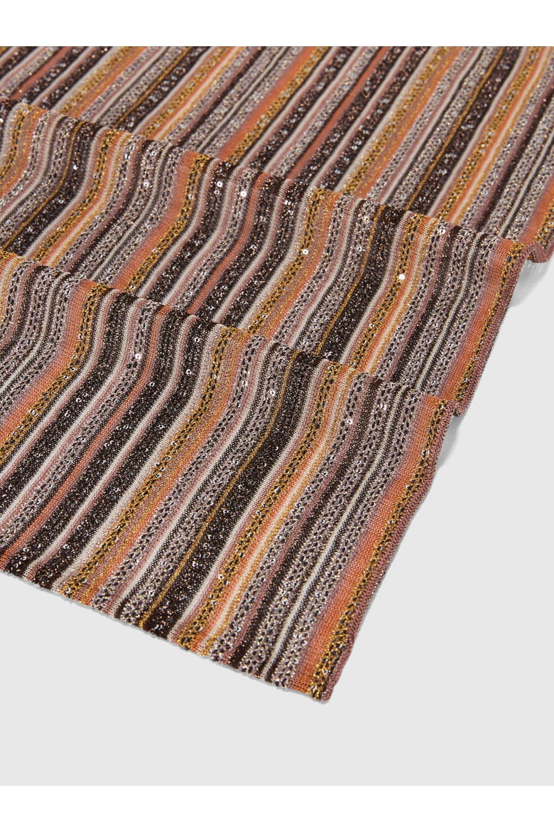 Ribbed Lamé Viscose Stole With Sequins, Alternate, color, Gold& Beige