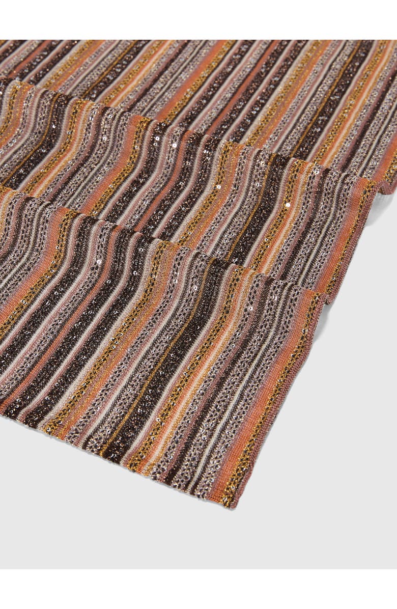 Missoni Ribbed Lamé Viscose Stole With Sequins, Alternate, color, Gold& Beige