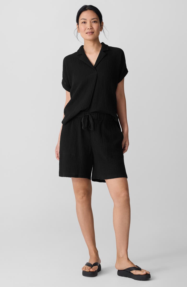 Eileen Fisher Organic Cotton Drawstring Shorts, Alternate, color, 