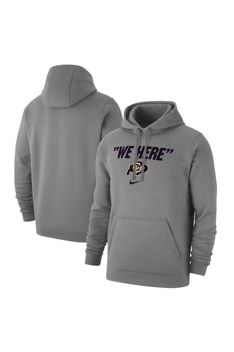 Men's Nike Gray Colorado Buffaloes We Here Club Fleece Pullover Hoodie, Main, color, Gray