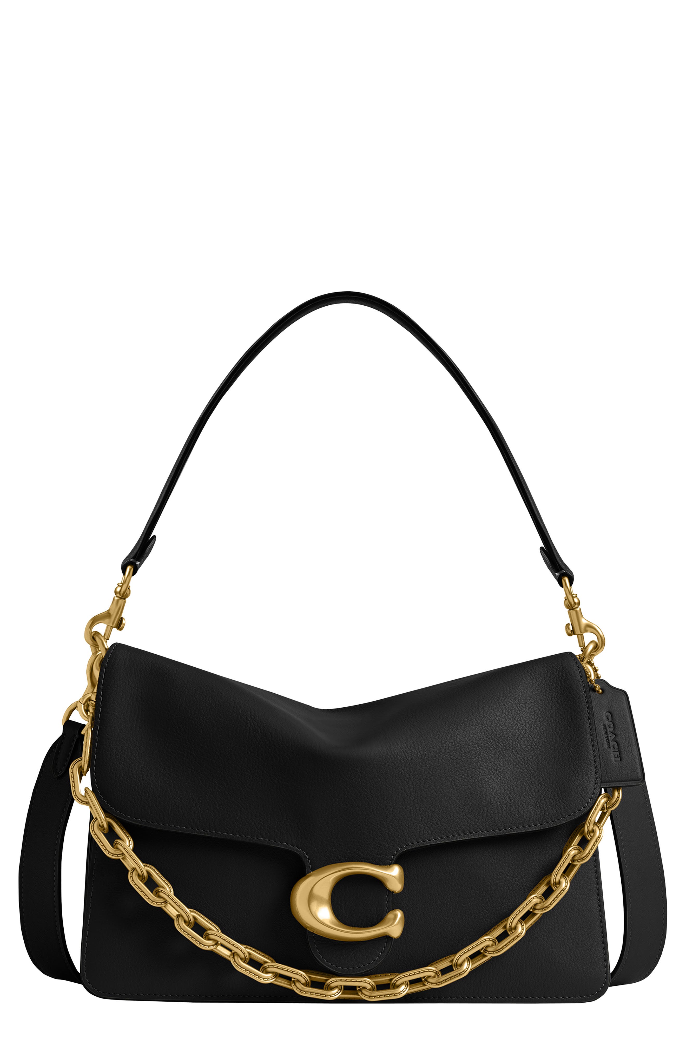 COACH Tabby 30 Chain Smooth Leather Shoulder Bag, Main, color, B4/ Black
