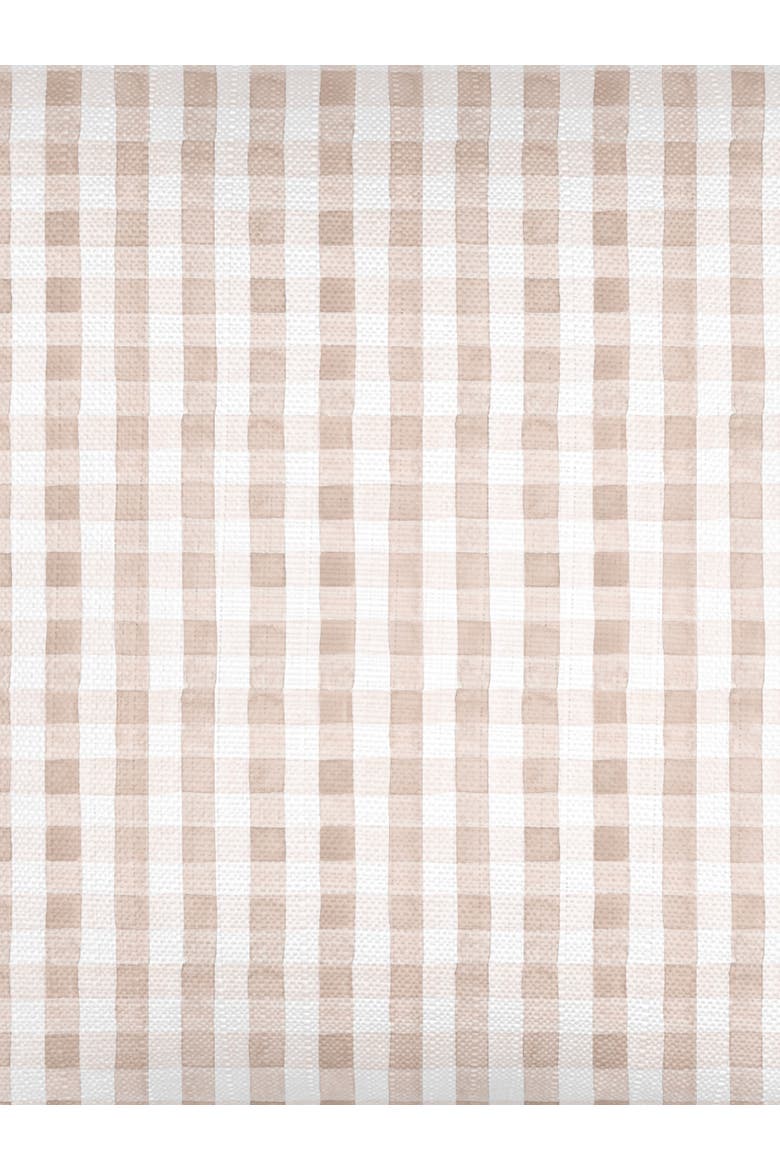 Gingham Linen Pillow with Down Insert, Alternate, color, Beige