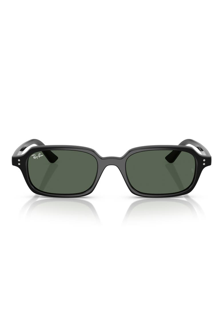 Zuri 51mm Pillow Sunglasses, Main, color, BLACK / DARK GREEN
