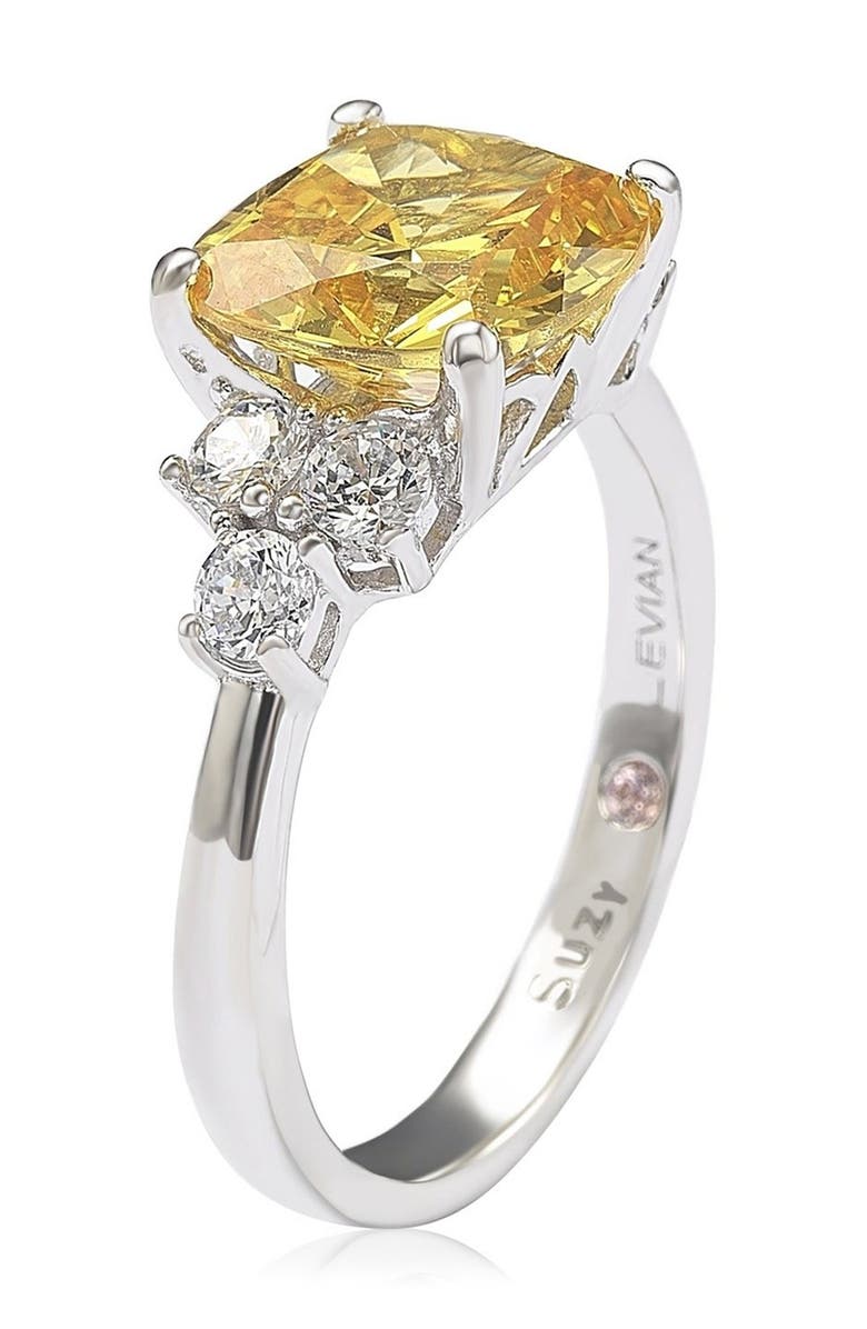 SUZY LEVIAN Sterling Silver Yellow Cubic Zirconia Engagement Ring, Alternate, color, Yellow