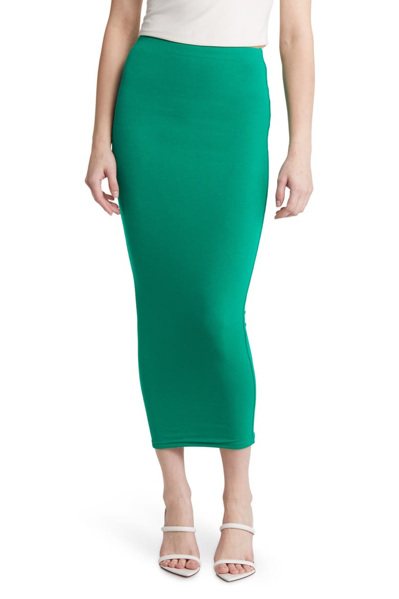 Hourglass Midi Skirt, Main, color, KELLY GREEN