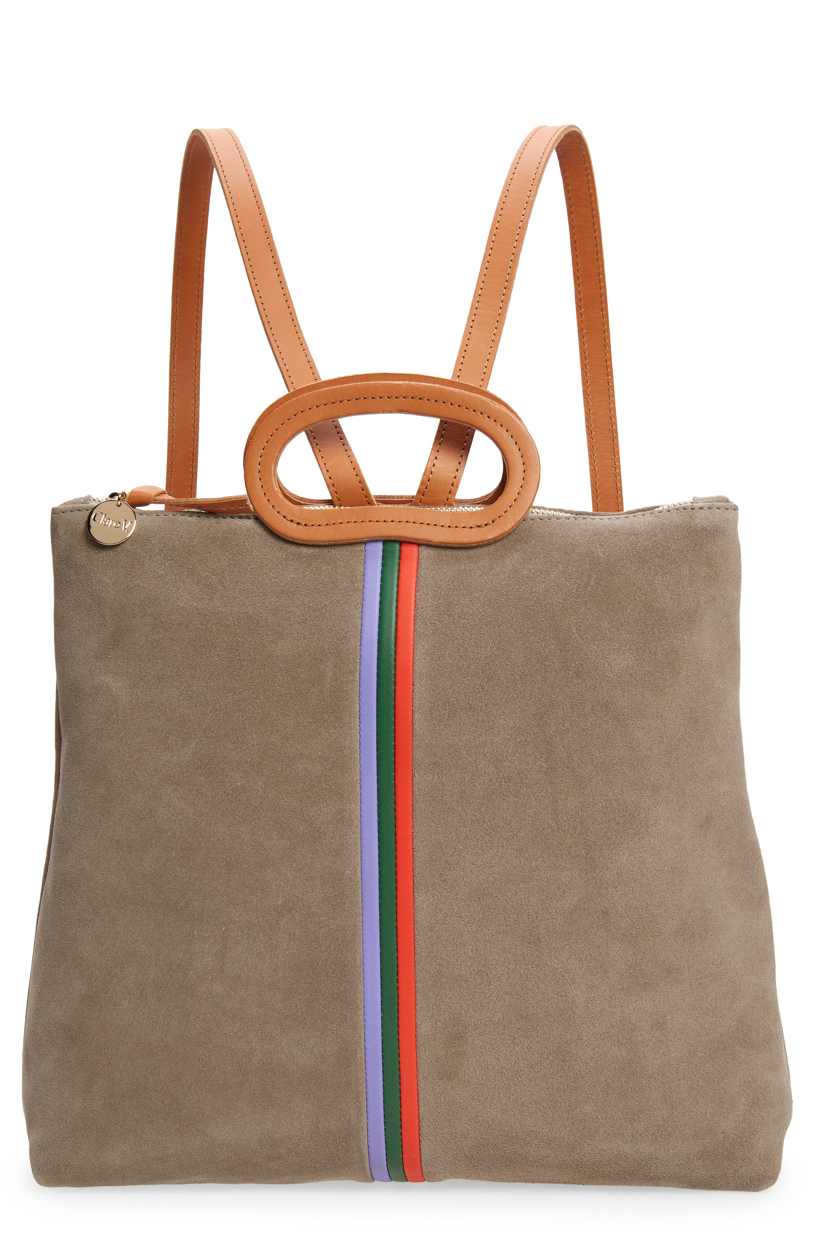 Clare V. Marcelle Suede Backpack, Main, color, 