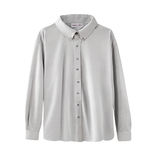 Regent Row Big And Tall Commuter Shirt Long Sleeve Button Down In Heather-grey