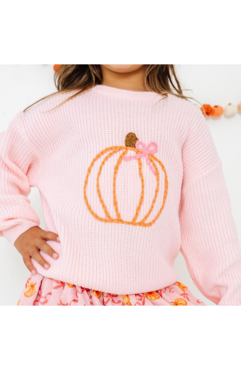 Sweet Wink Pumpkin Knit Sweater, Alternate, color, Pink