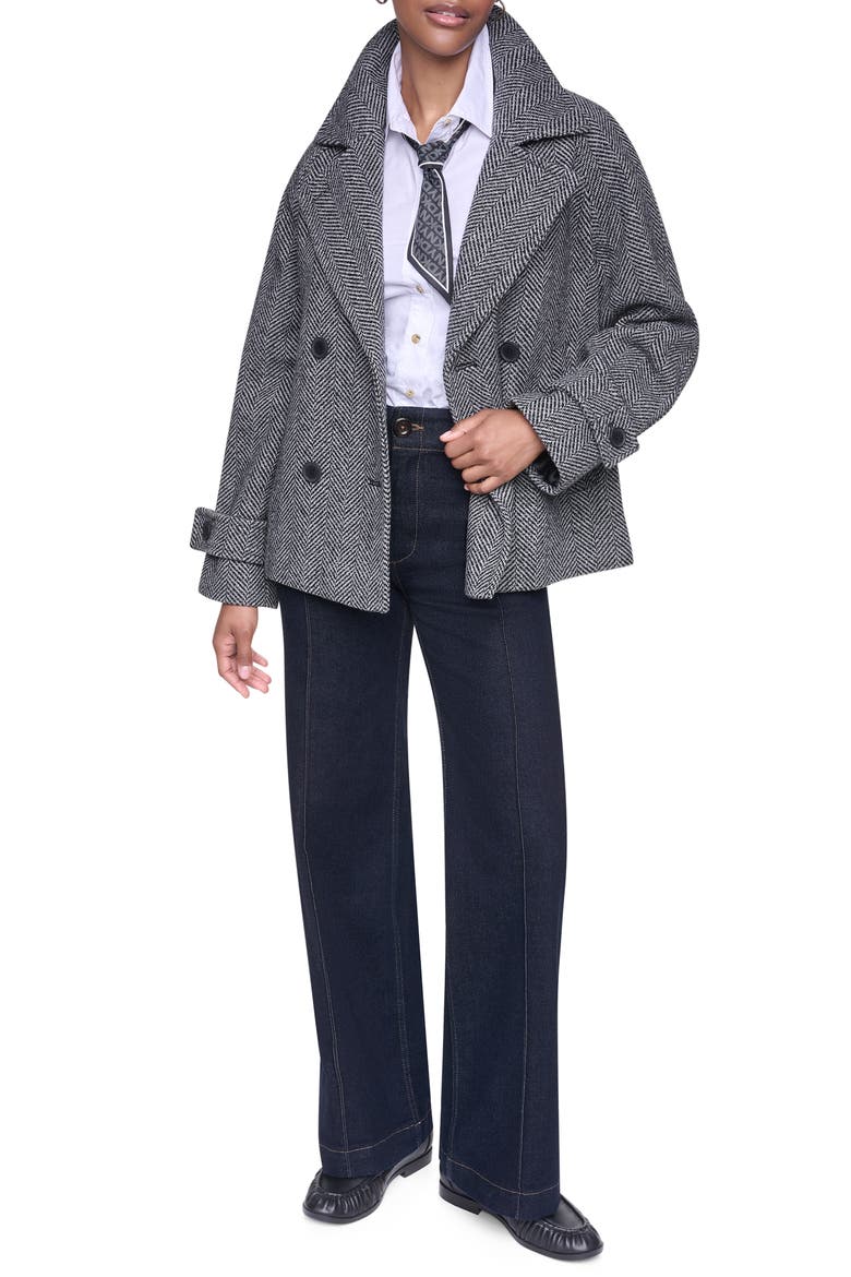 Relaxed Fit Peacoat, Alternate, color, HERRINGBONE