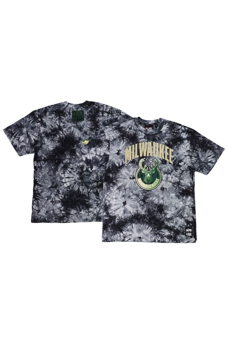 Two Hype Unisex NBA x Two Hype Black Milwaukee Bucks Culture & Hoops Tie-Dye T-Shirt, Alternate, color, Black