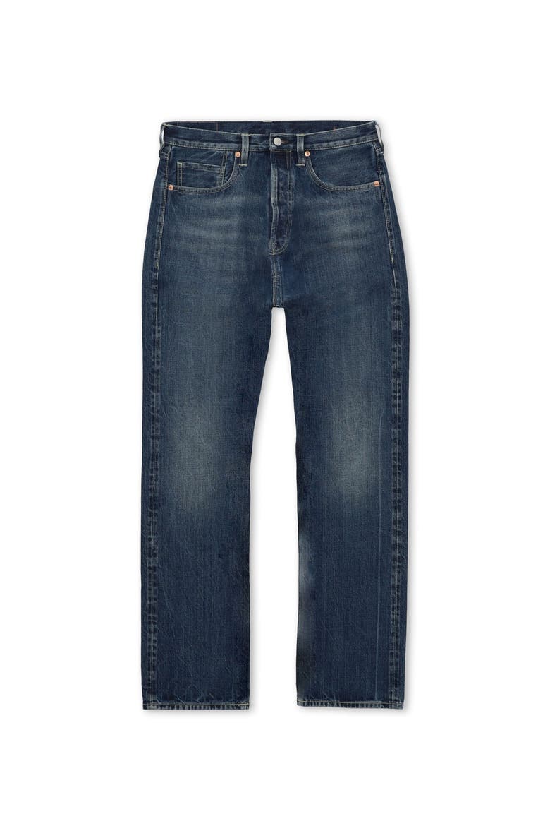 Unclejohn Japan Selvedge High-Waisted 5-Pocket Denim, Main, color, Dark Custom Wash