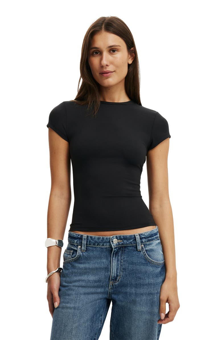 Cotton On Women's Hold Me Short Sleeve Crew Neck, Main, color, Black