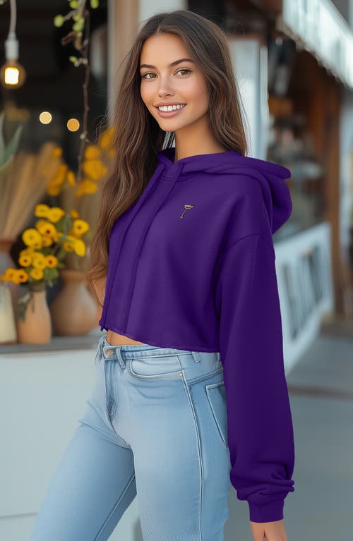 Shop Dalix Espresso Martini Cropped Hoodie In Team Purple
