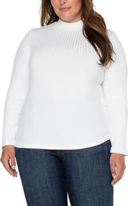 Liverpool Los Angeles Rib Mock Neck Top