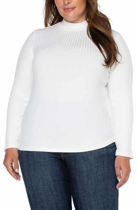 Liverpool Los Angeles Rib Mock Neck Top