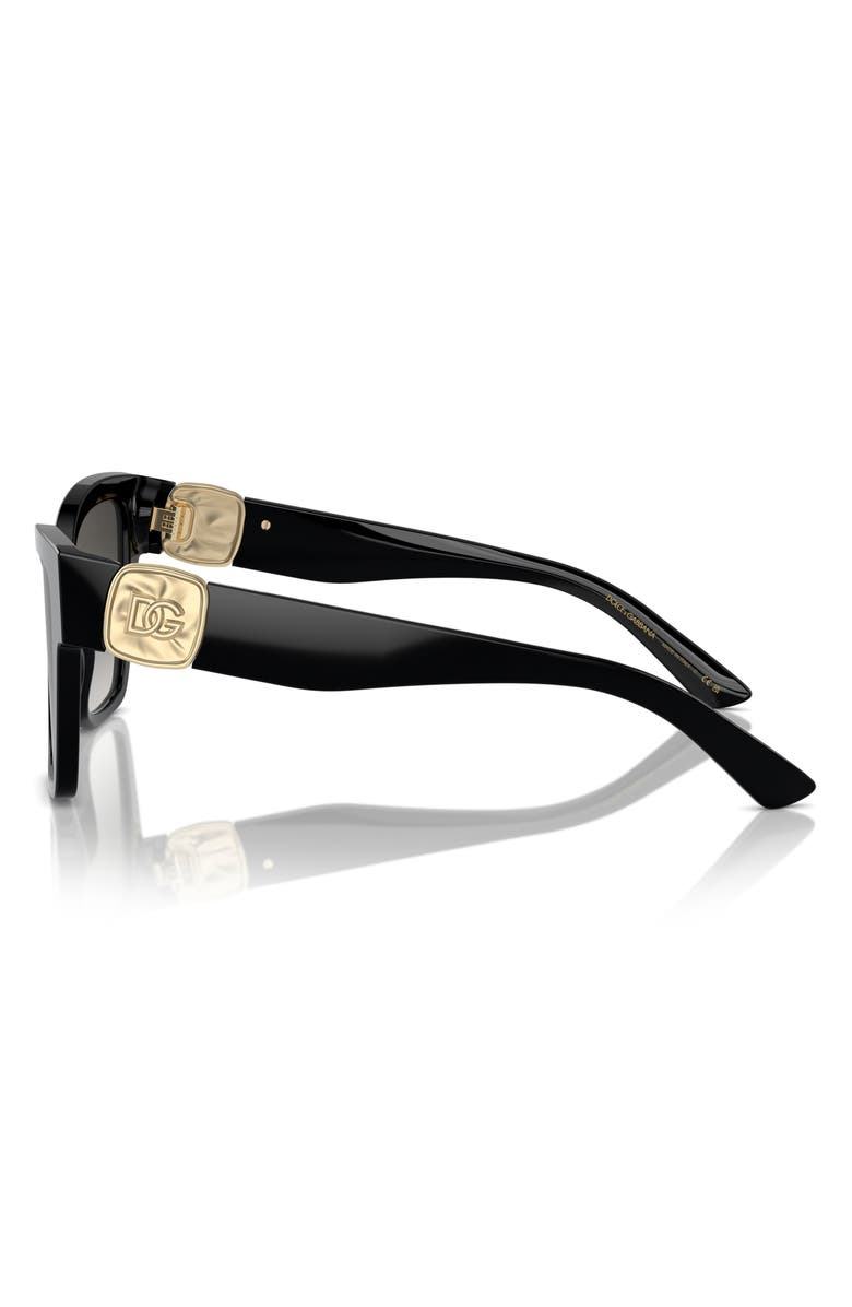 Dolce&Gabbana 54mm Gradient Square Sunglasses, Alternate, color, Black