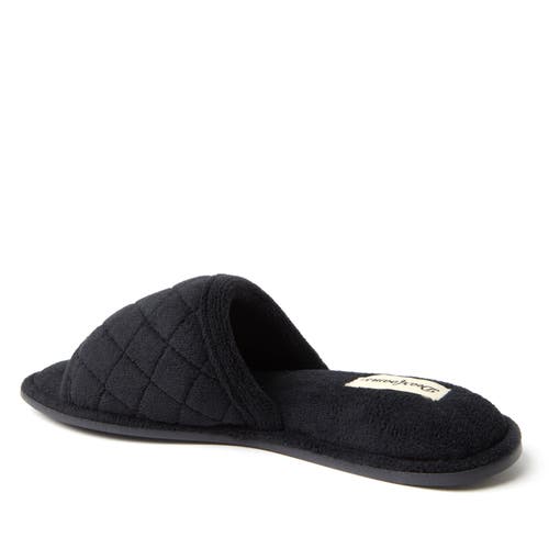 DEARFOAMS DEARFOAMS BEATRICE QUILTED MICROFIBER TERRY SHOWER SLIDE SLIPPER