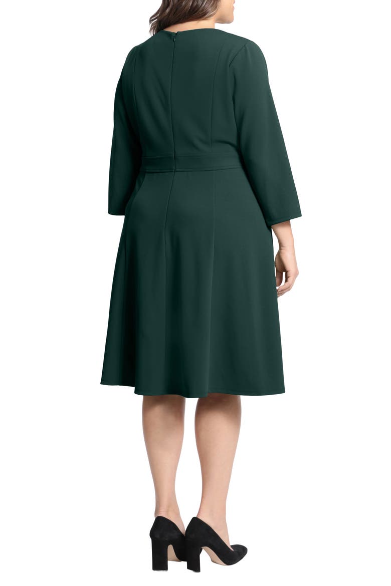 Long Sleeve Seamed Midi Dress, Alternate, color, EMERALD DELIGHT