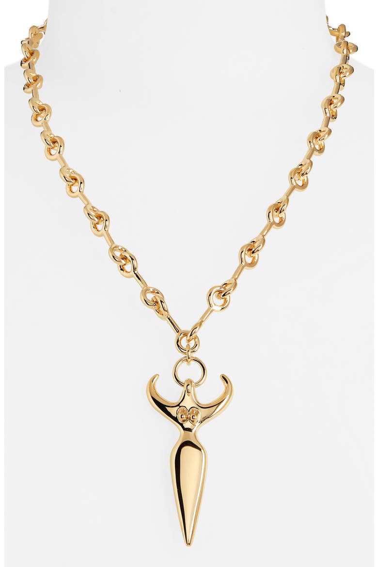 Femininities Pendant Necklace, Main, color, GOLD
