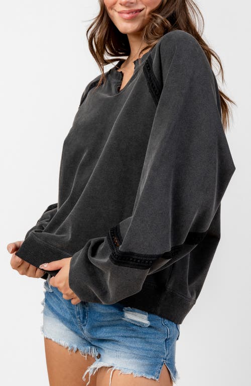 Beivy Washed French Terry Pullover In Multi