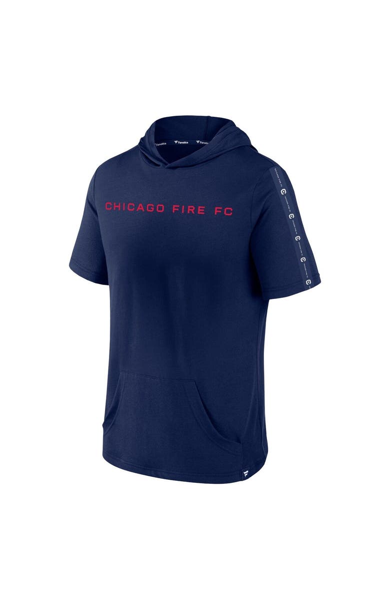 FANATICS Men's Fanatics Branded Navy Chicago Fire Definitive Victory Short-Sleeved Pullover Hoodie, Alternate, color, 
