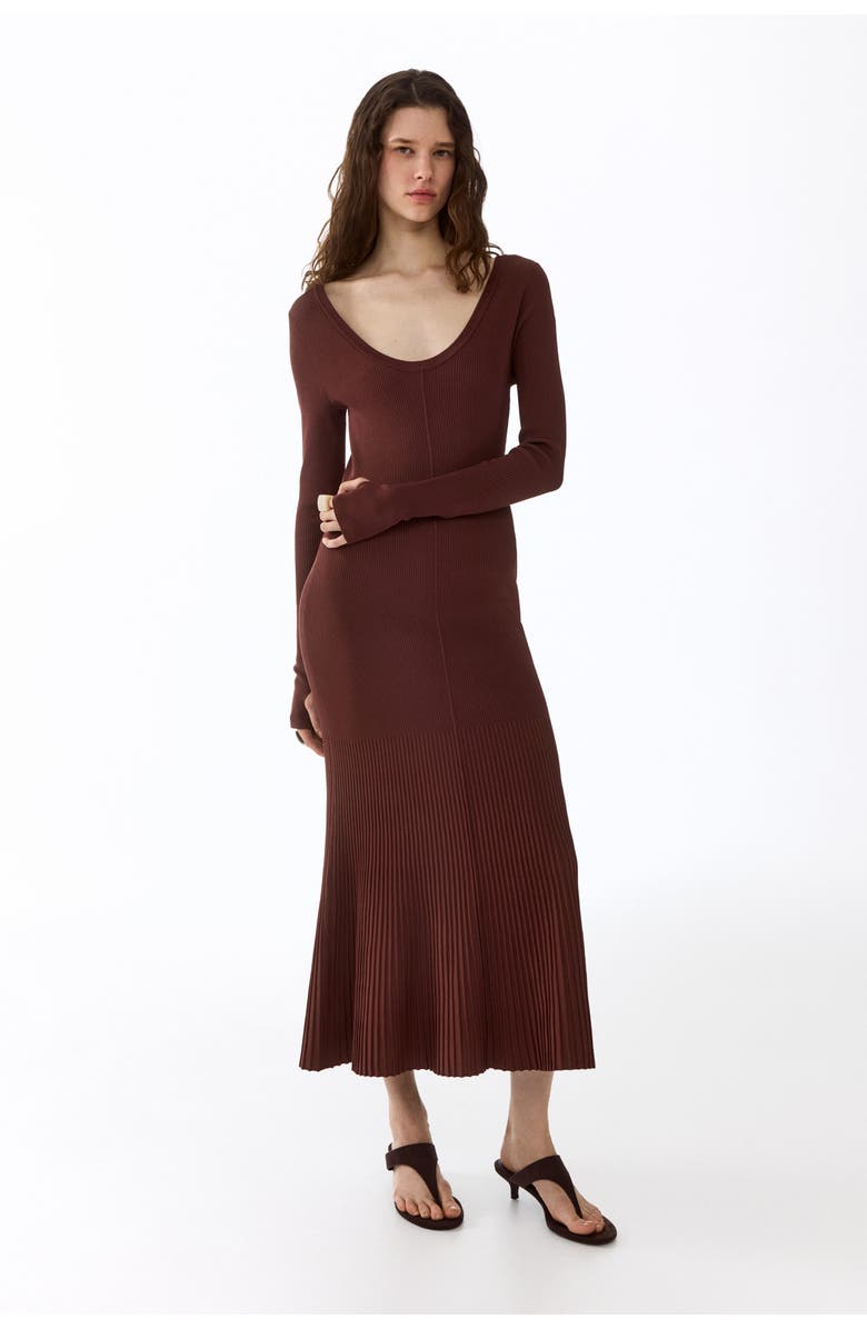 H&M Twist-detail Dress, Alternate, color, Brown