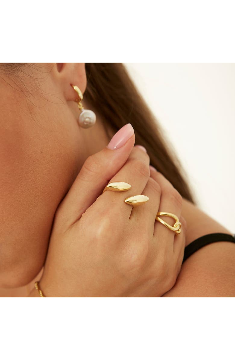 Spero London Double Marquise Sterling Silver Adjustable Ring, Alternate, color, Gold