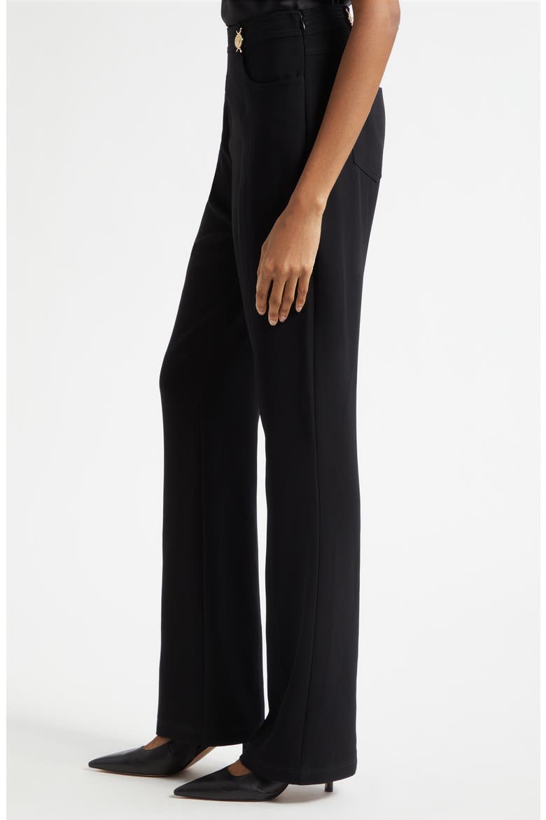Mallie High Waist Bootcut Pants, Alternate, color, BLACK