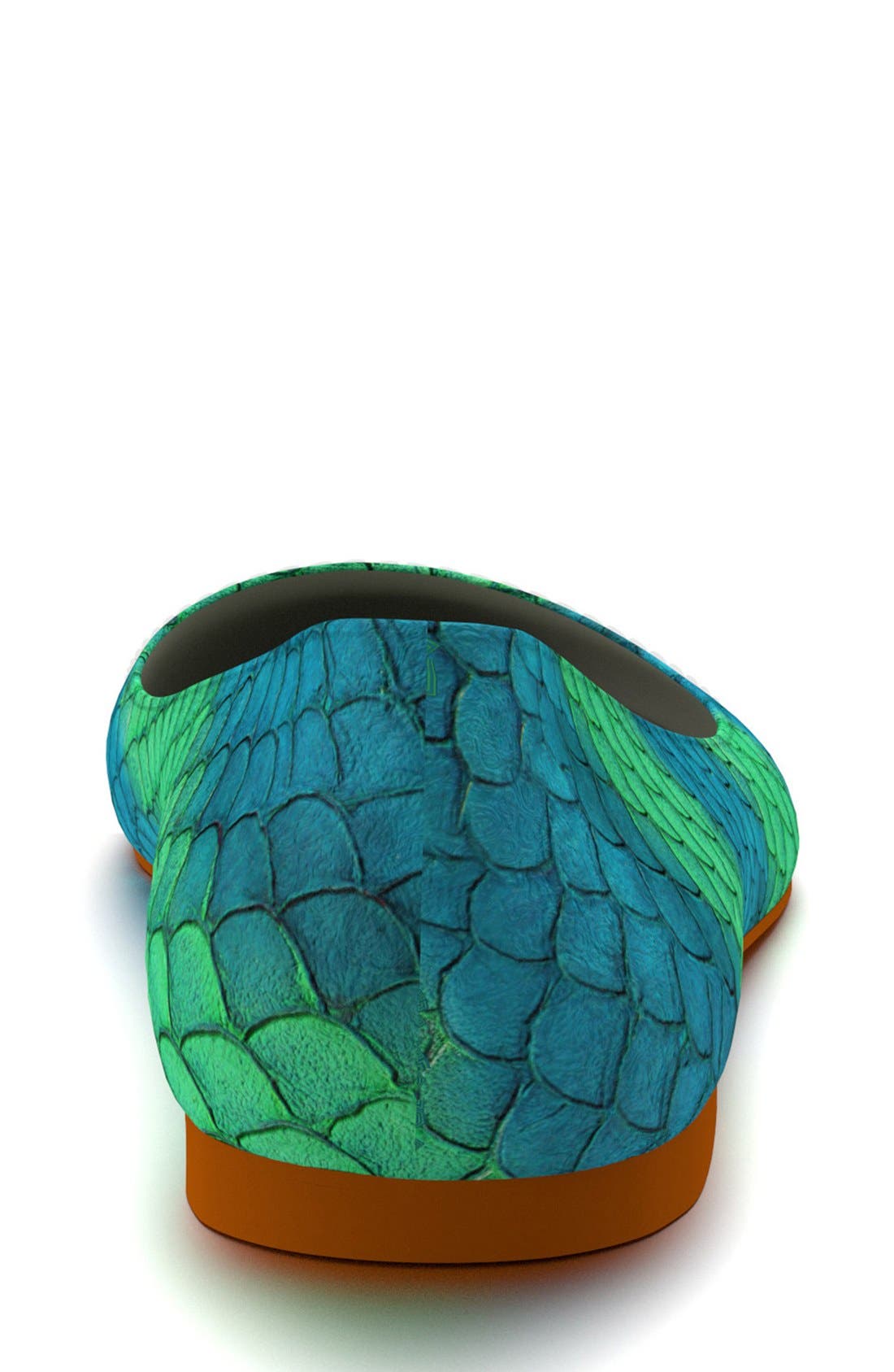 Cap Toe Fish Scale Ballet Flat, Alternate, color, BLUE/ LIGHT GREEN FISH