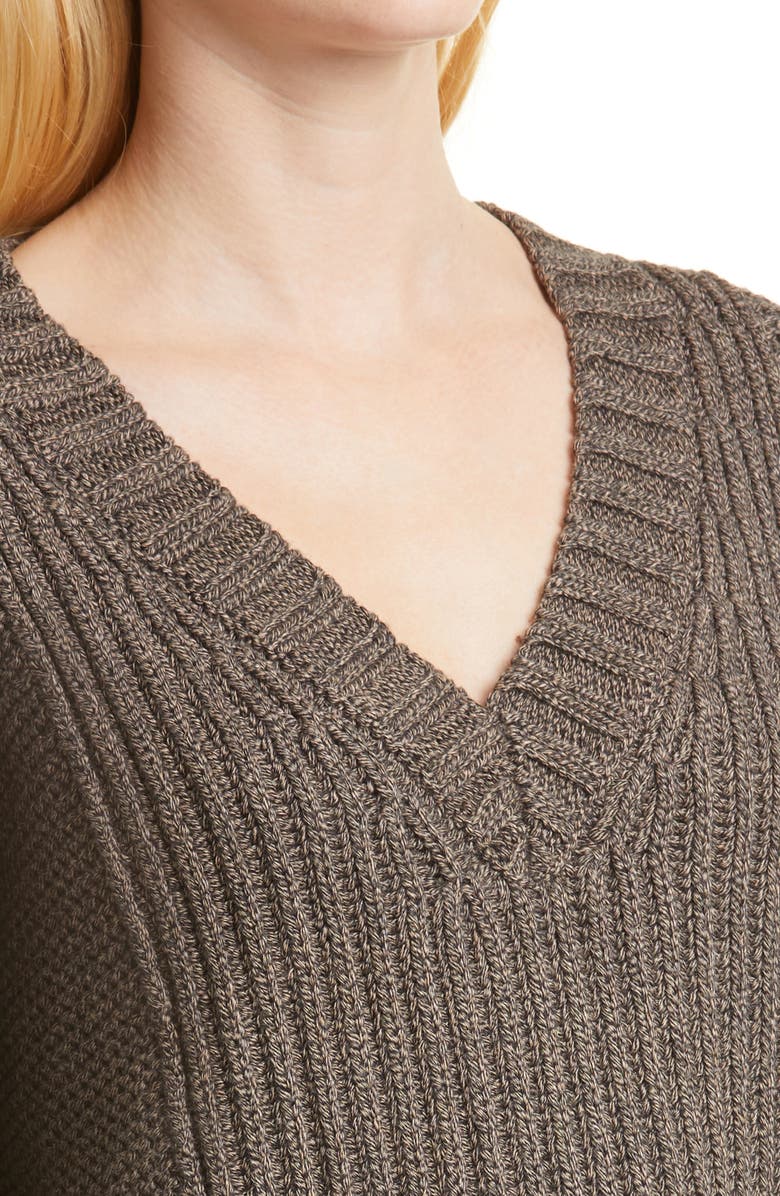 Pistola Drea Rib V-Neck Cotton Blend Sweater, Alternate, color,