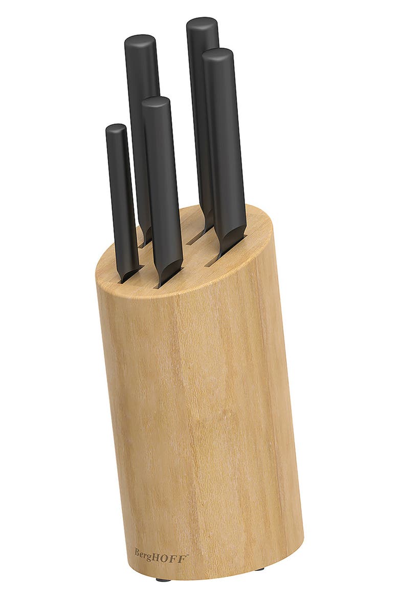 DiNA Boron 6-Piece Knife Block, Main, color, BLACK