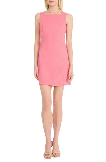 Donna Morgan Square Neck Sleeveless Minidress In Rapture Rose