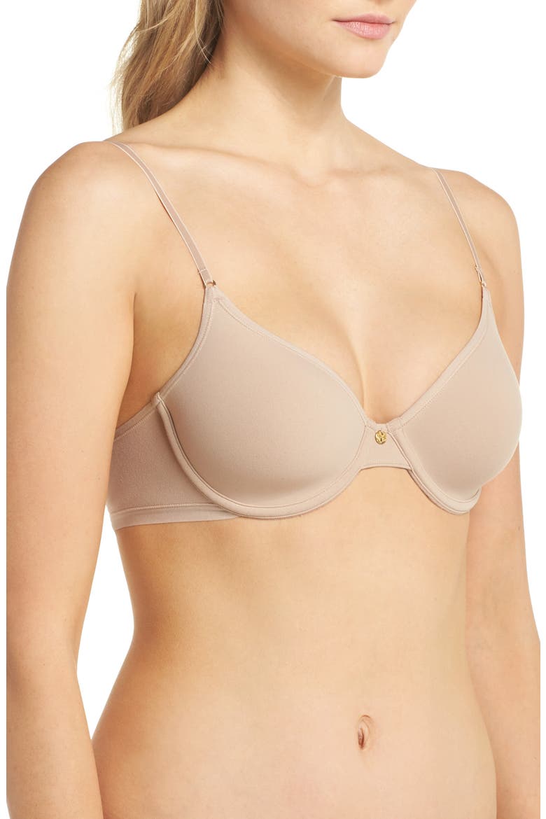 Understated Underwire T-Shirt Bra, Alternate, color, CAFE