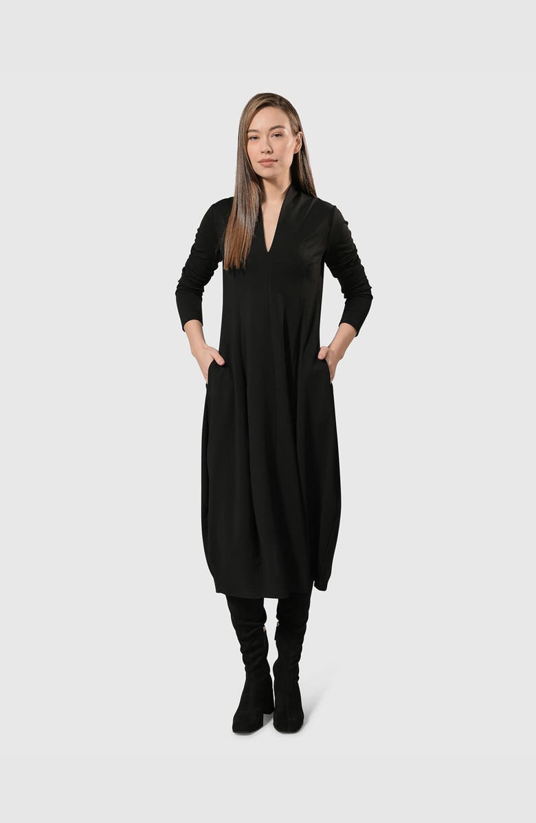 Alembika Essential Pockets Cocoon Dress, Main, color, Black