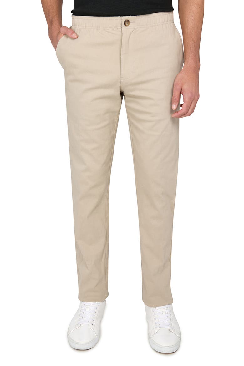 Slim Fit Solid Drawstring Pants, Main, color, KHAKI