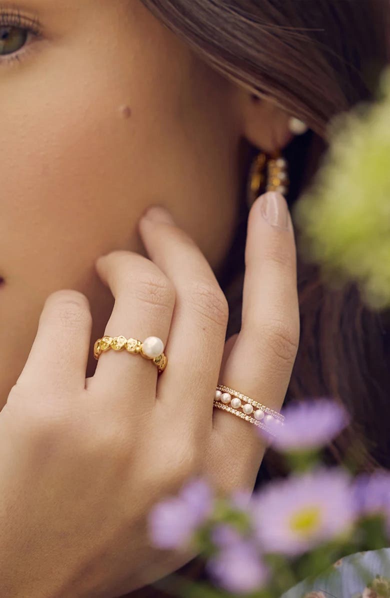 Bearfruit Jewelry Amore Pearl Head Statement Ring Trendy Minimalist, Alternate, color, Gold