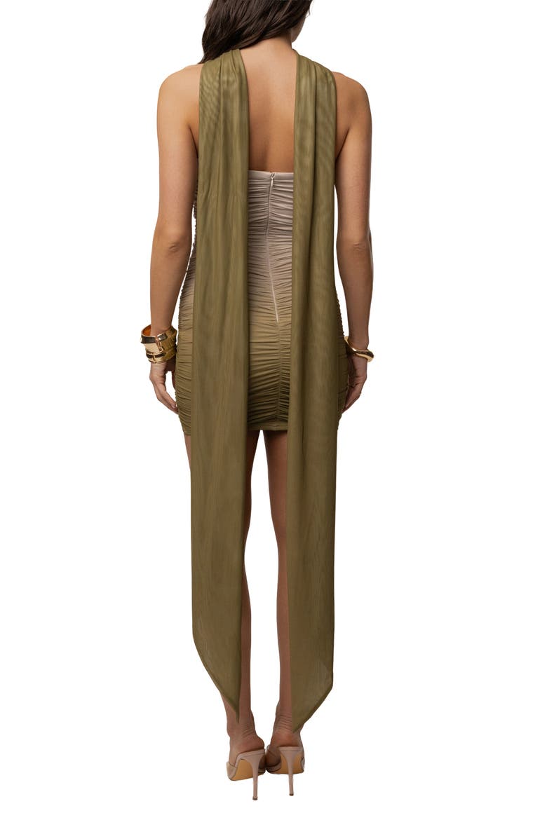 Romance Scarf Mini Dress, Alternate, color, Green