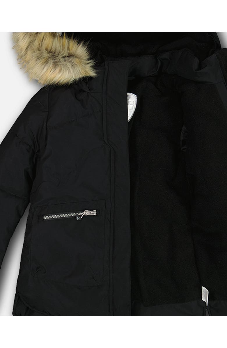 Deux par Deux Girl's Puffy Long Coat Black, Alternate, color, 