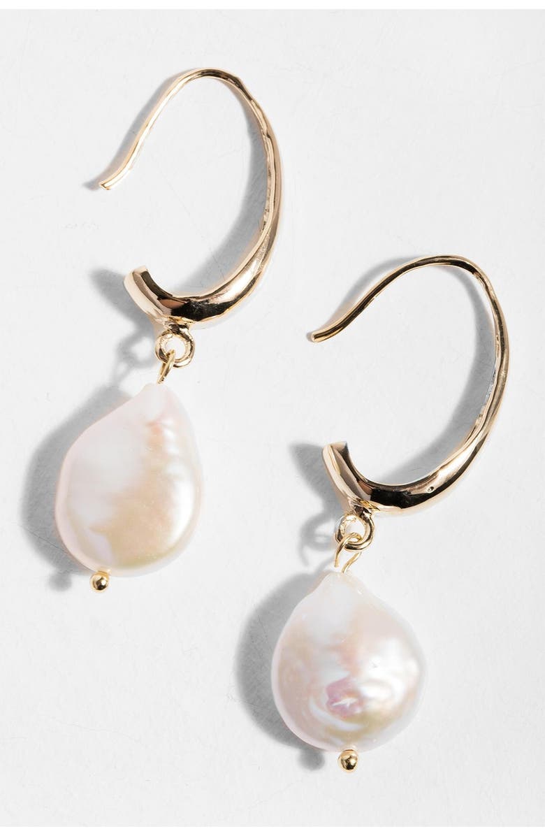 SAACHI Haven Freeform Freshwater Pearl Drop Earrings, Alternate, color, Gold